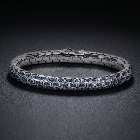 Hebi Scale Silver Bracelet