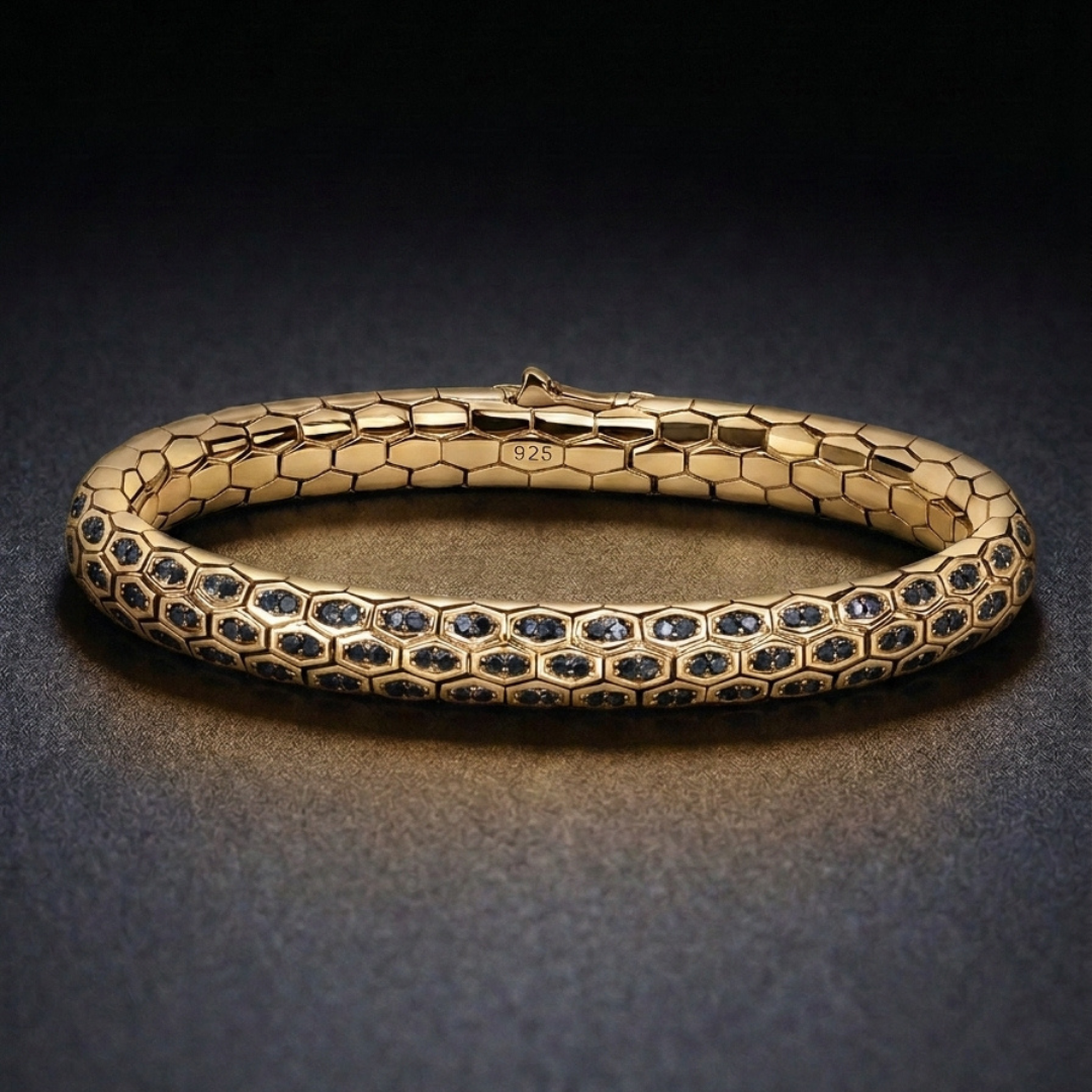 Hebi Scale Gold Bracelet