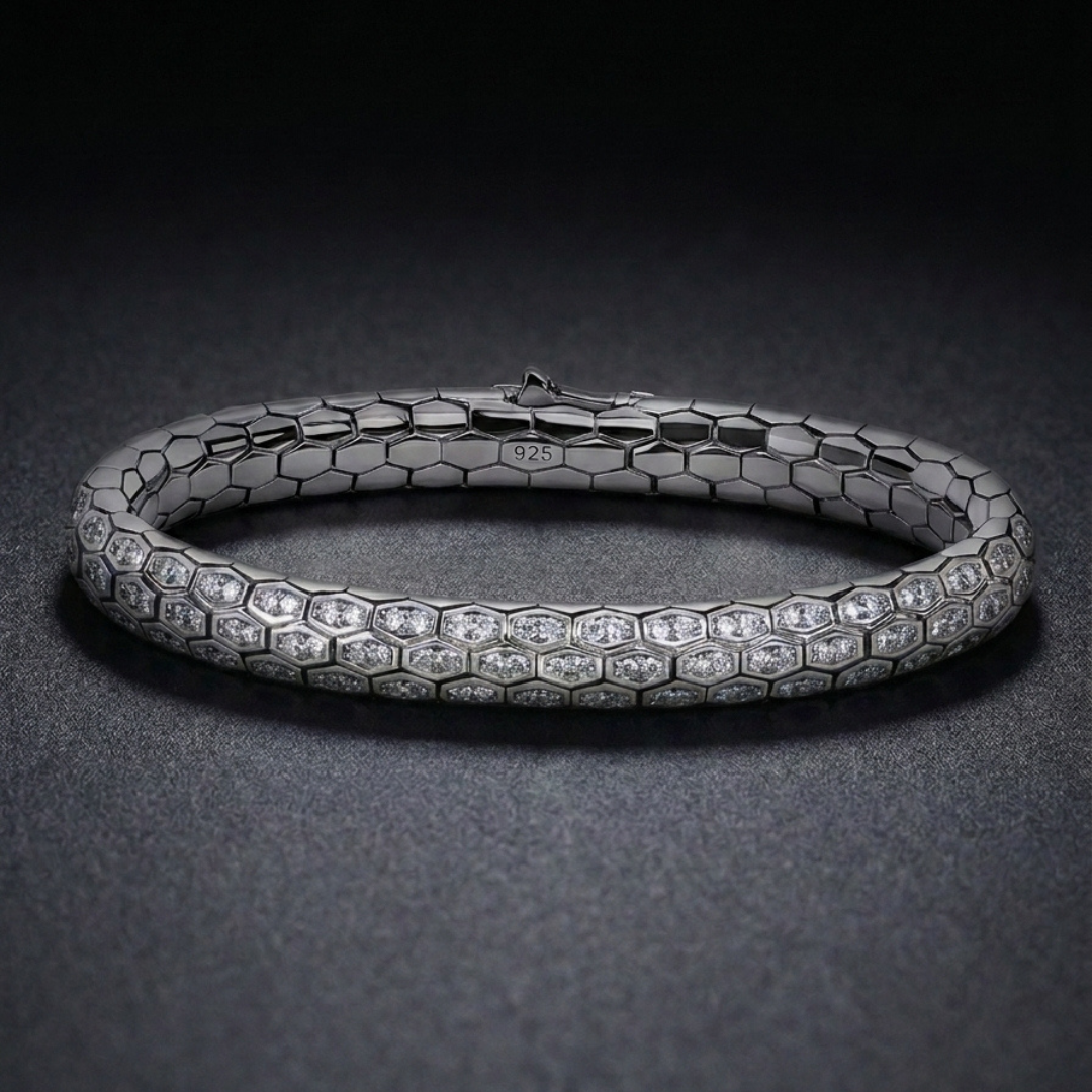 Hebi Scale Silver Bracelet
