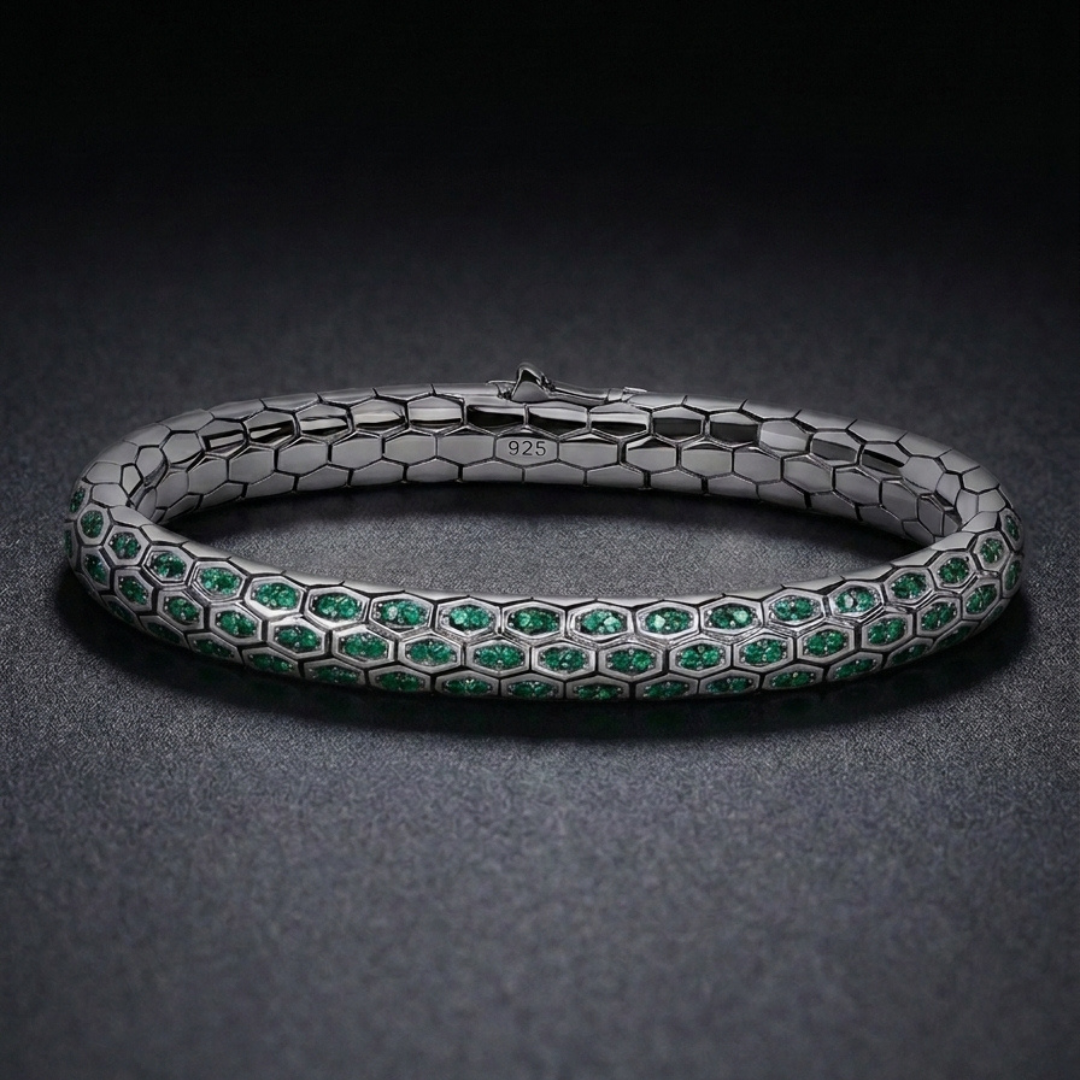 Hebi Scale Silver Bracelet