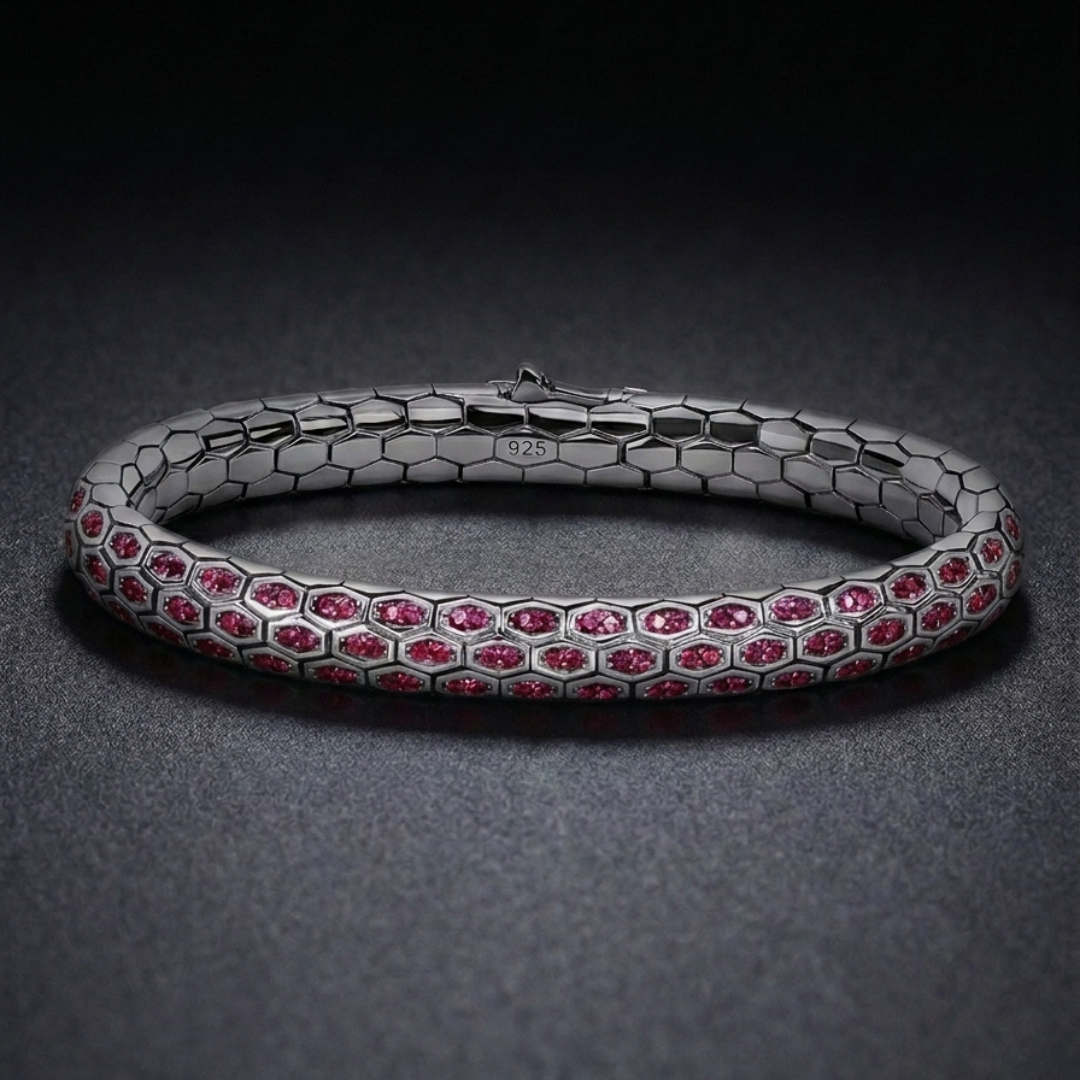 Hebi Scale Silver Bracelet