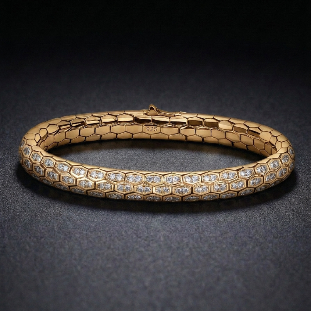 Hebi Scale Gold Bracelet