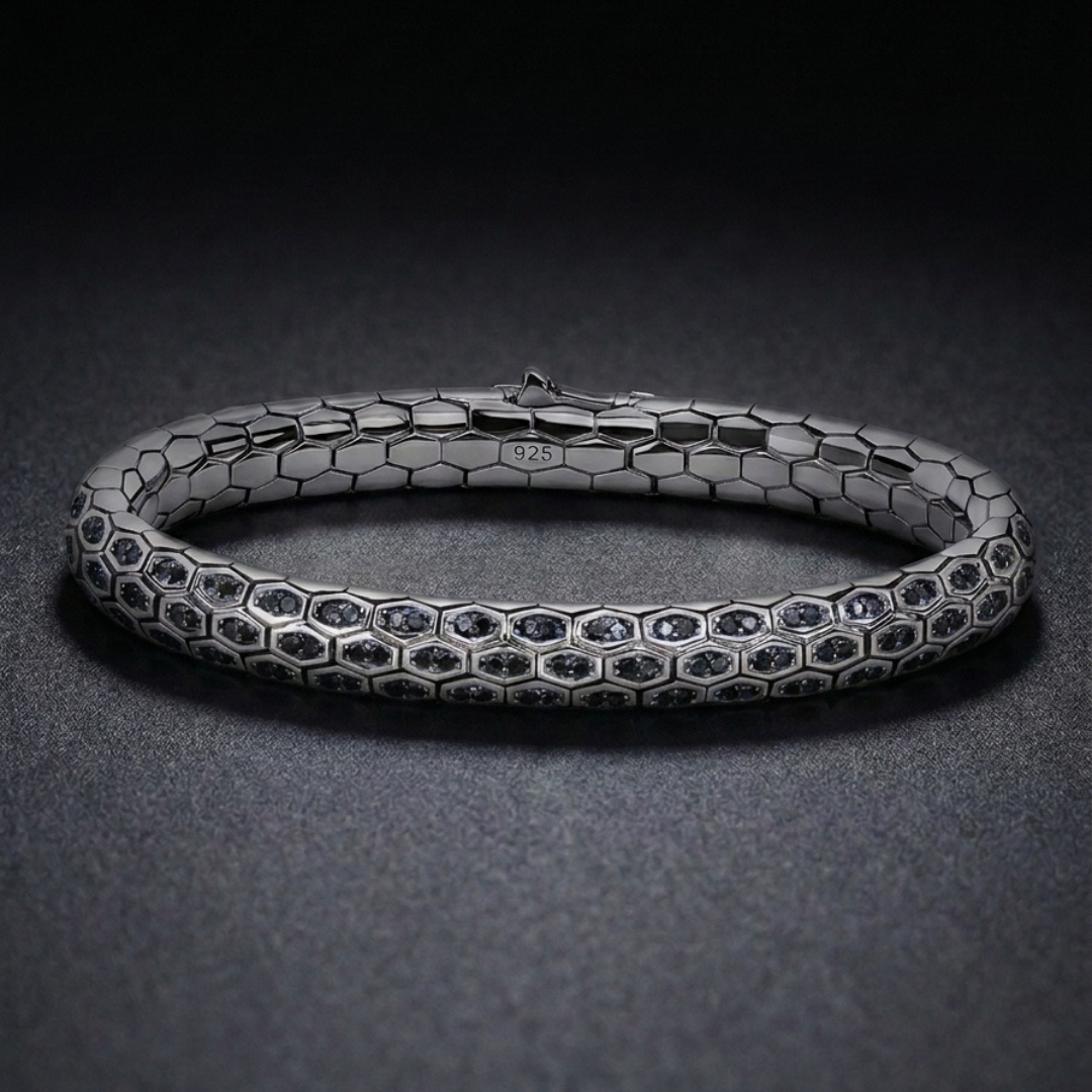 Hebi Scale Silver Bracelet