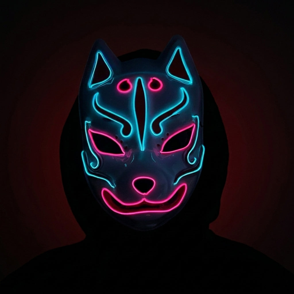 Neon Kitsune Mask