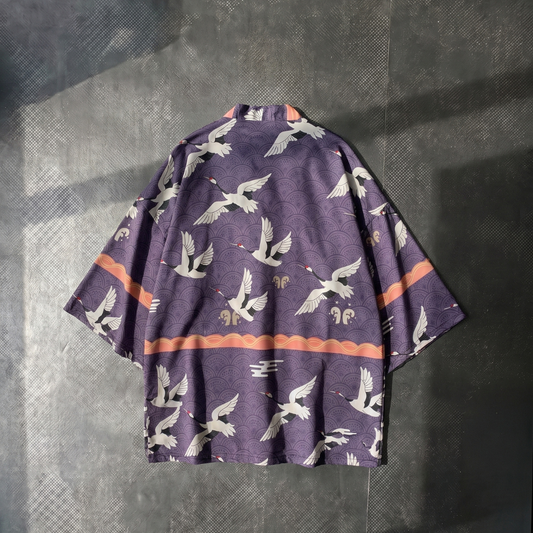 Purple Crane Street Kimono
