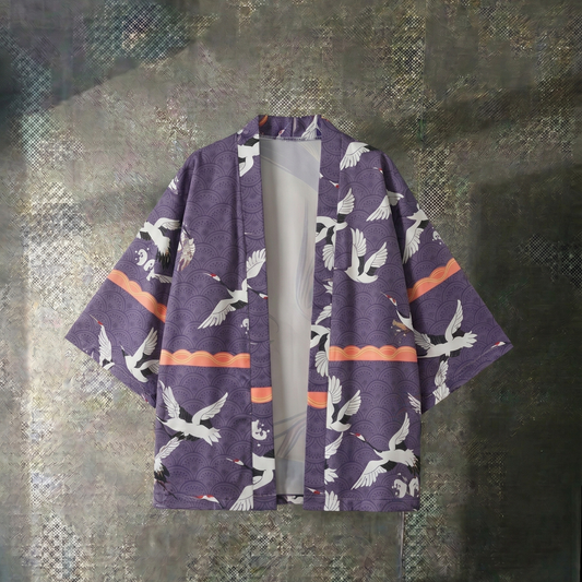 Purple Crane Street Kimono