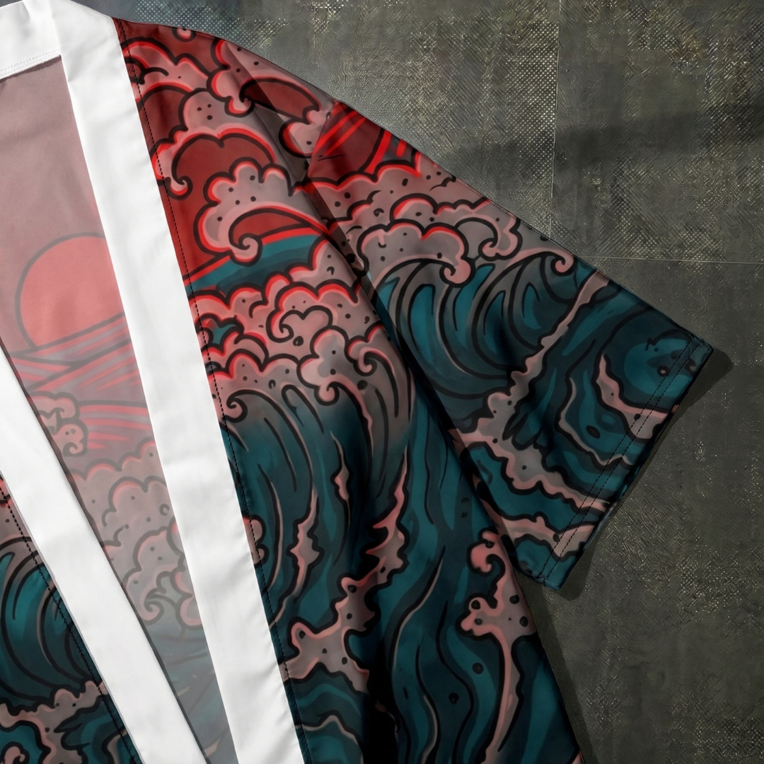 Crimson Wave Street Kimono