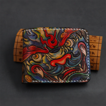 InkedHide™ Handcrafted Komainu Tattoo Wallet