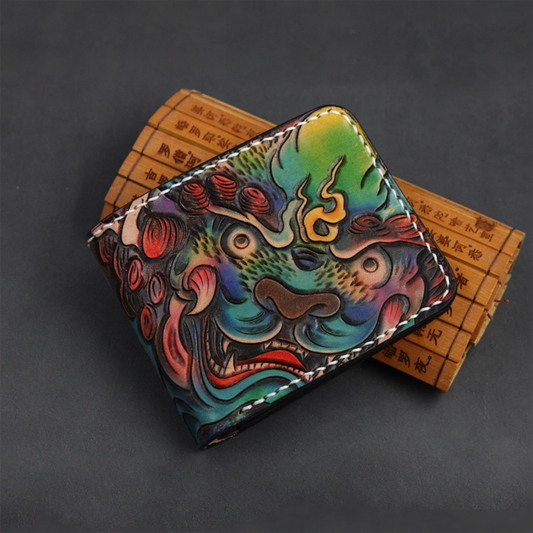 InkedHide™ Handcrafted Komainu Tattoo Wallet