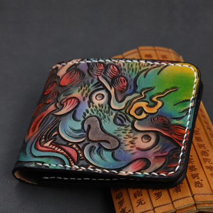InkedHide™ Handcrafted Komainu Tattoo Wallet