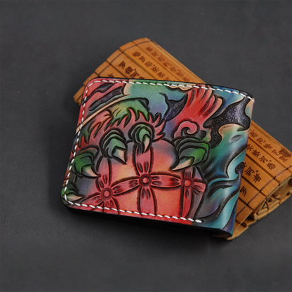 InkedHide™ Handcrafted Komainu Tattoo Wallet
