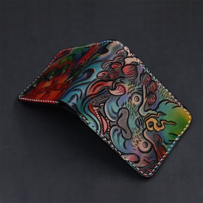 InkedHide™ Handcrafted Komainu Tattoo Wallet