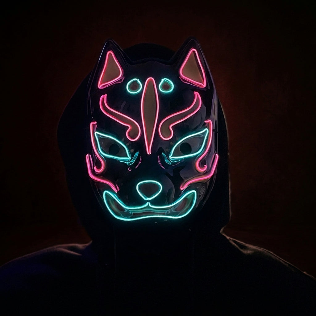 Neon Kitsune Mask