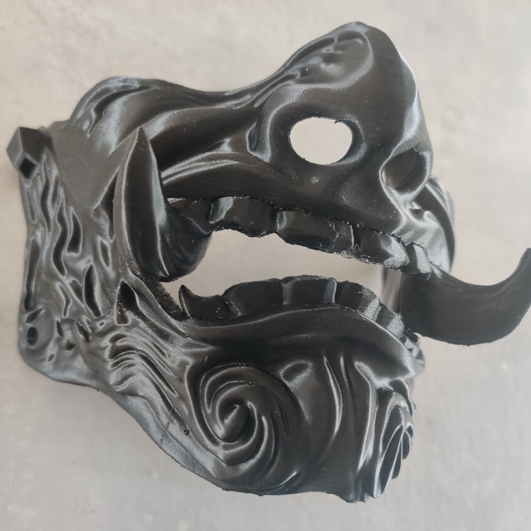 Black Samurai Oni Half Mask