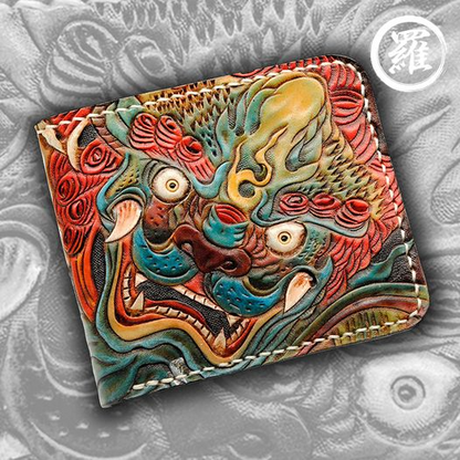 InkedHide™ Handcrafted Komainu Tattoo Wallet
