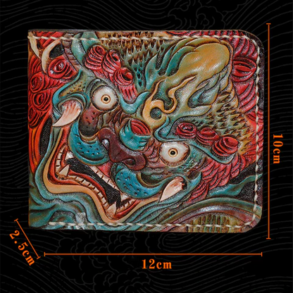 InkedHide™ Handcrafted Komainu Tattoo Wallet
