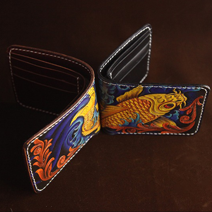 Hundred Ghosts™ Handcrafted Koi Leather Wallet