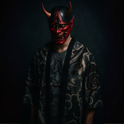 Vengeance™ Black Hannya Kimono Shirt