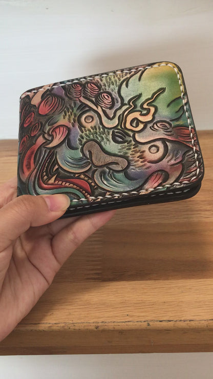 InkedHide™ Handcrafted Komainu Tattoo Wallet