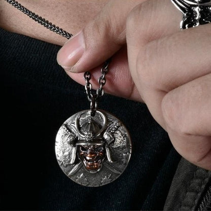 Samurai Skull Pendant Necklace
