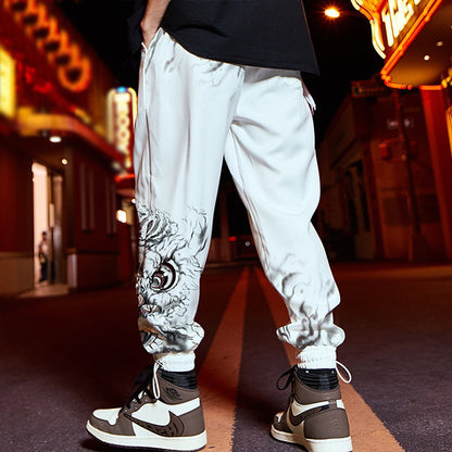 White Foo Dog Loose Sweatpants