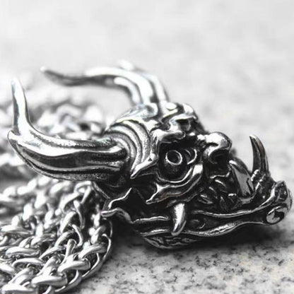 Silver Hannya Demon Pendant