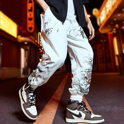 White Foo Dog Loose Sweatpants