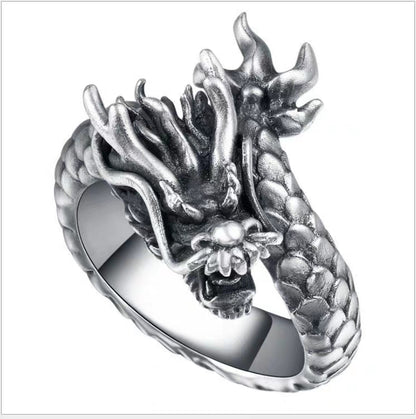 Silver Dragon God Ring