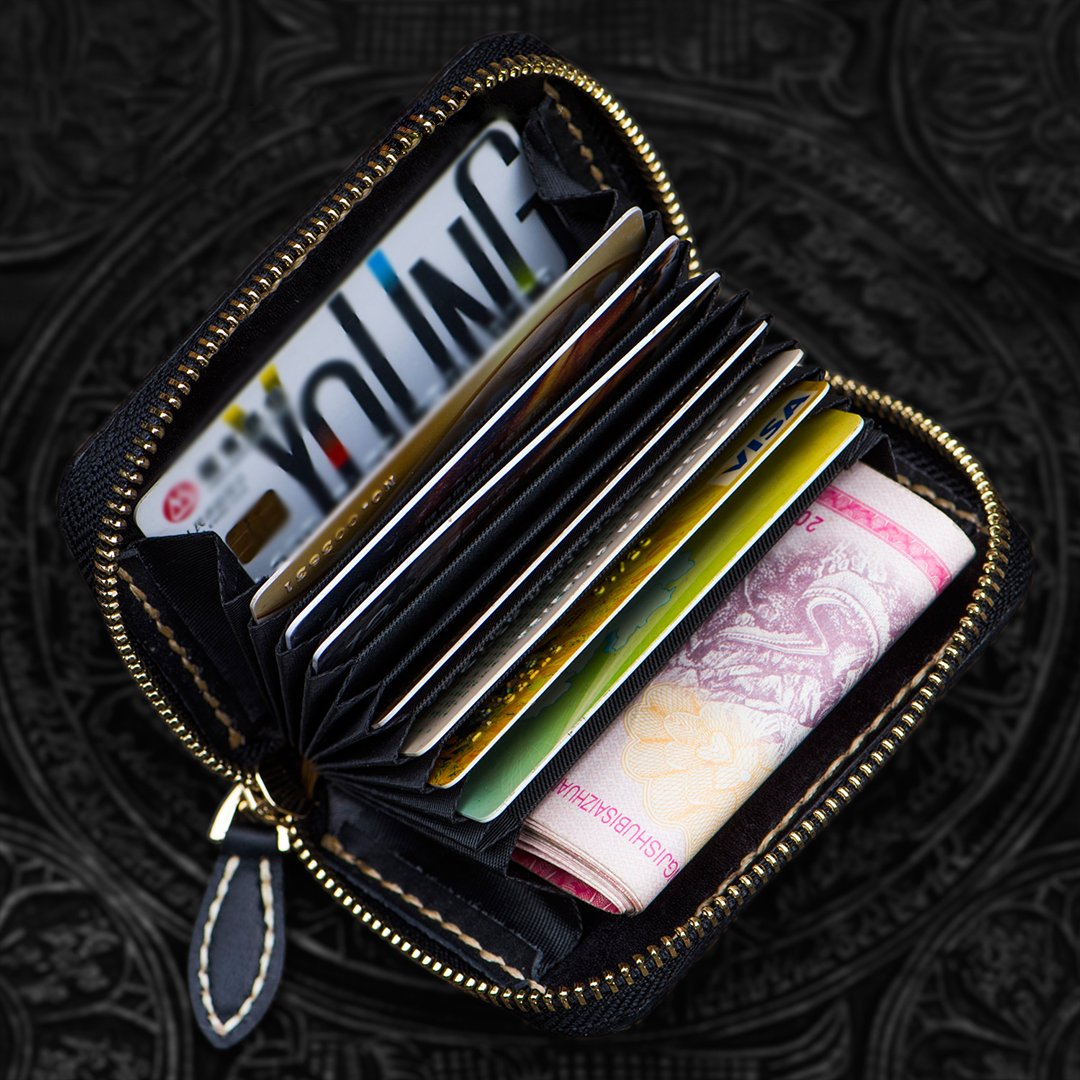 Kage™ | Irezumi Short Leather Zipper Wallet