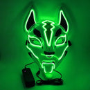 Cyber LED Kitsune Fox Mask - Japanese Tattoo Oni Plastic Mask Unisex ...