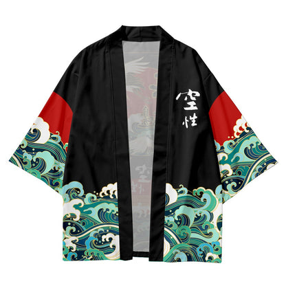 Immortality Red-Crowned Crane Kimono Set