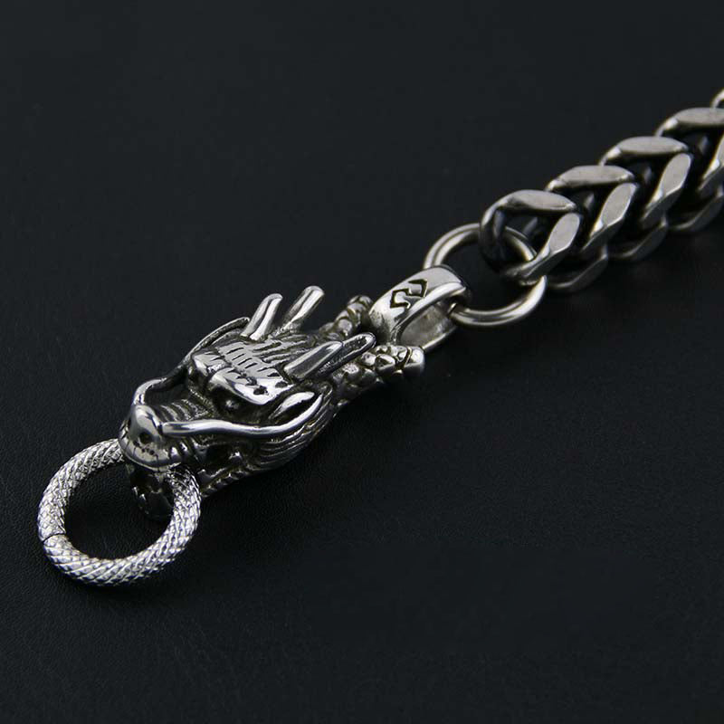 Raijin Chain Cuban Link Bracelet - 925 Silver Cuban Chain - 8.2 ...