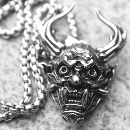 Silver Hannya Demon Pendant