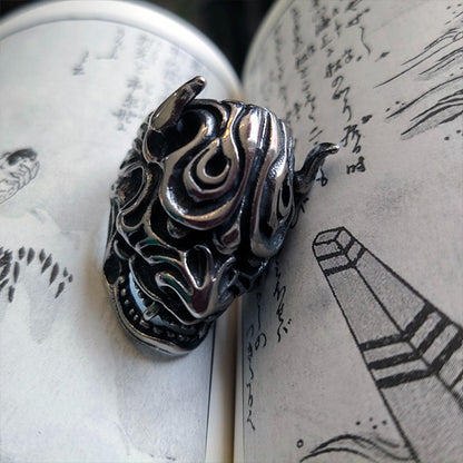 Shadow Mask Ronin Sterling Silver Ring