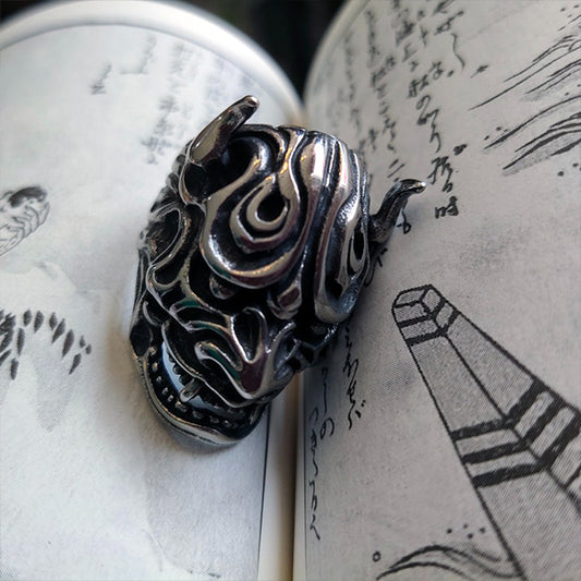 Shadow Mask Ronin Sterling Silver Ring