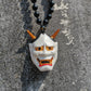 White Hannya Mask Pendant Necklace