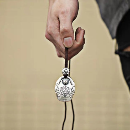 Fudo Myoo Head Silver Pendant Necklace