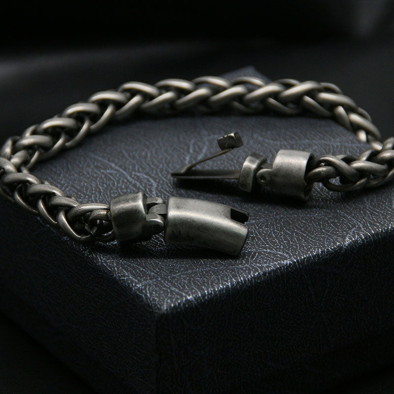 7mm 0.3 Men's Solid 925 Sterling Silver Cuban Chain Bracelet | JFM 8.6 (22cm)