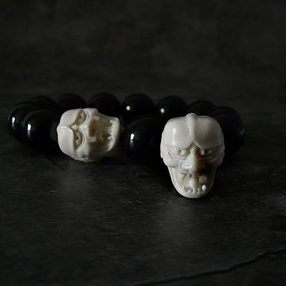 White Hannya Demon Mask Bracelet
