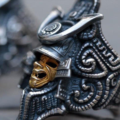 Japanese Kabuto Helmet Sterling Silver Ring