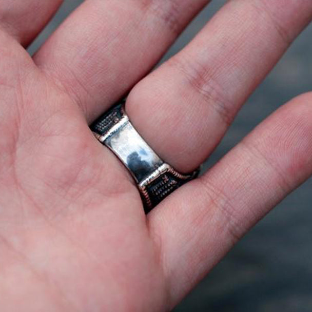 Japanese Kabuto Helmet Sterling Silver Ring