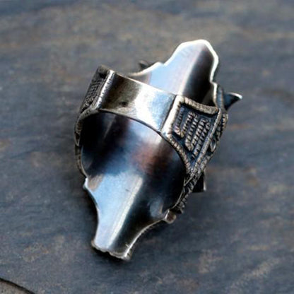 Japanese Kabuto Helmet Sterling Silver Ring