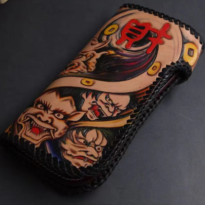Hundred Ghosts™ Irezumi Japanese Leather Long Wallet 2.0