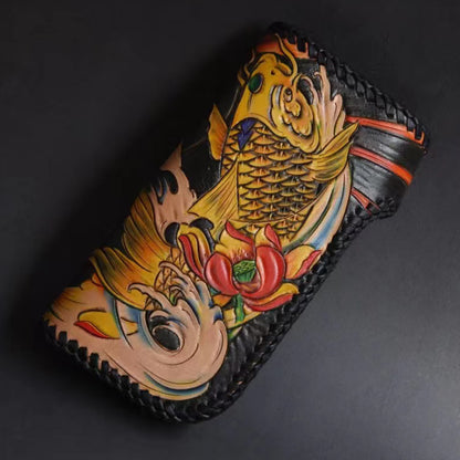Hundred Ghosts™ Irezumi Japanese Leather Long Wallet 2.0