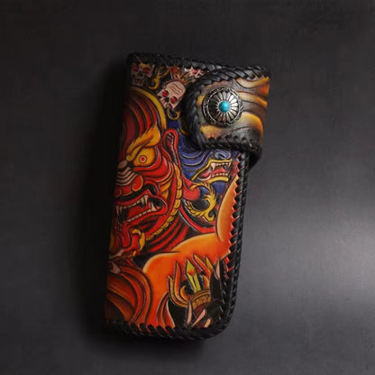 Hundred Ghosts™ Irezumi Japanese Leather Long Wallet 2.0
