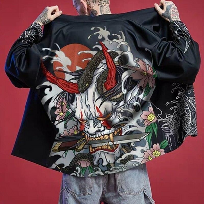 Hannya Mask Kimono Shirt