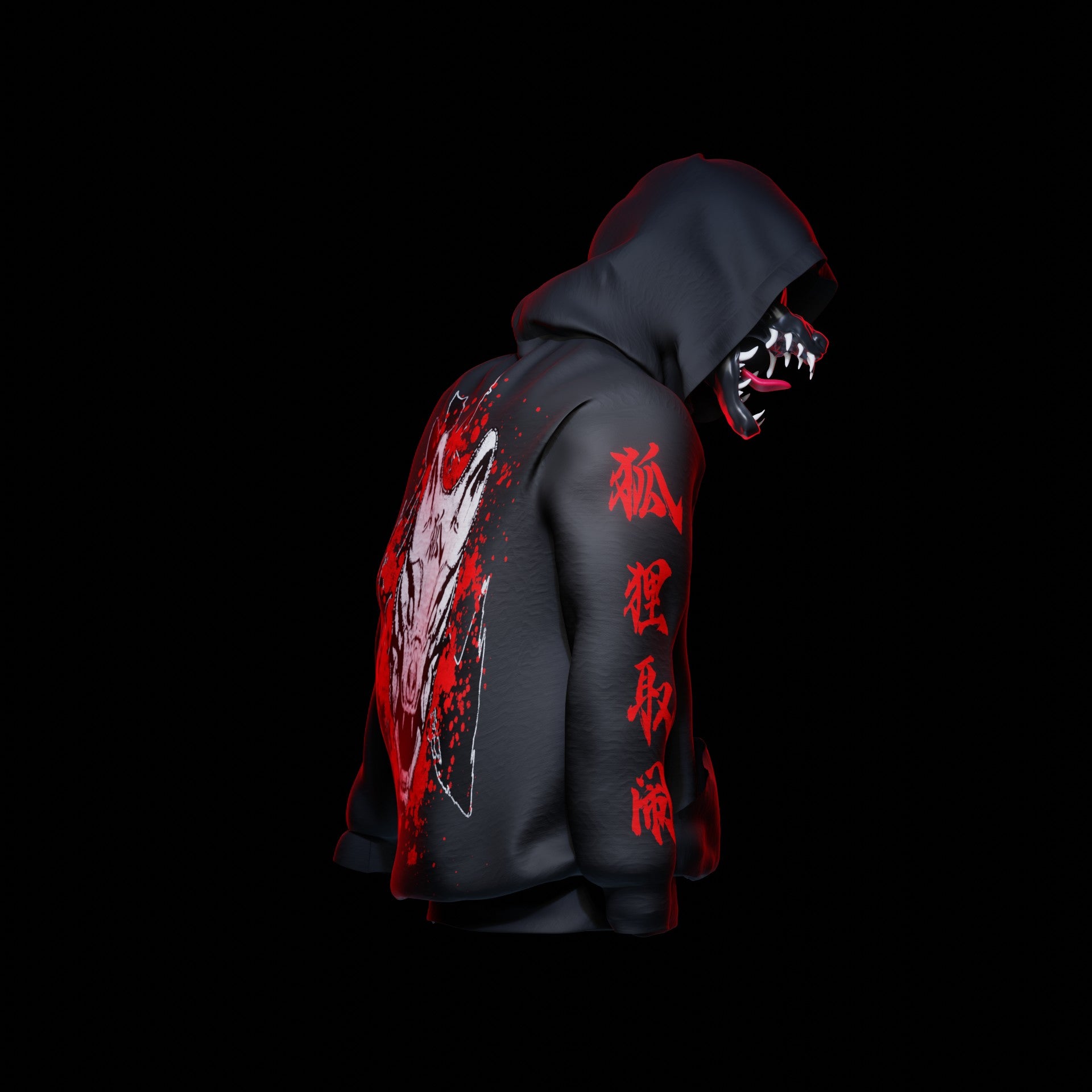 Demon fox clearance extended hoodie jacket