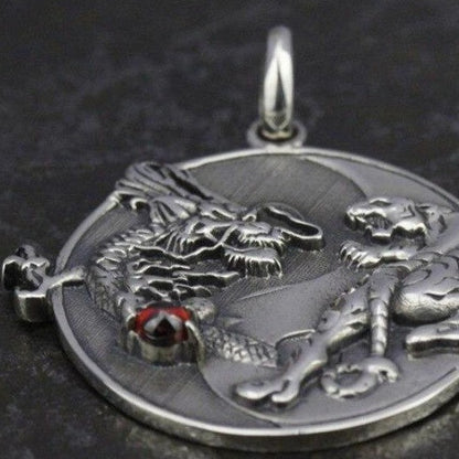 Dragon Tiger Yin Yang Pendant Necklace
