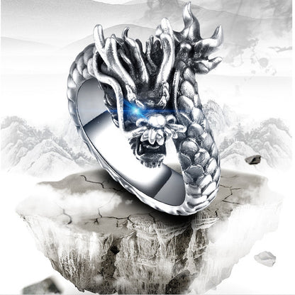 Silver Dragon God Ring