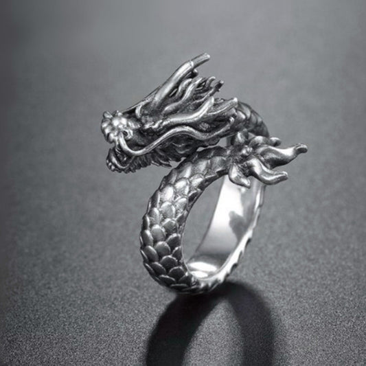 Silver Dragon God Ring